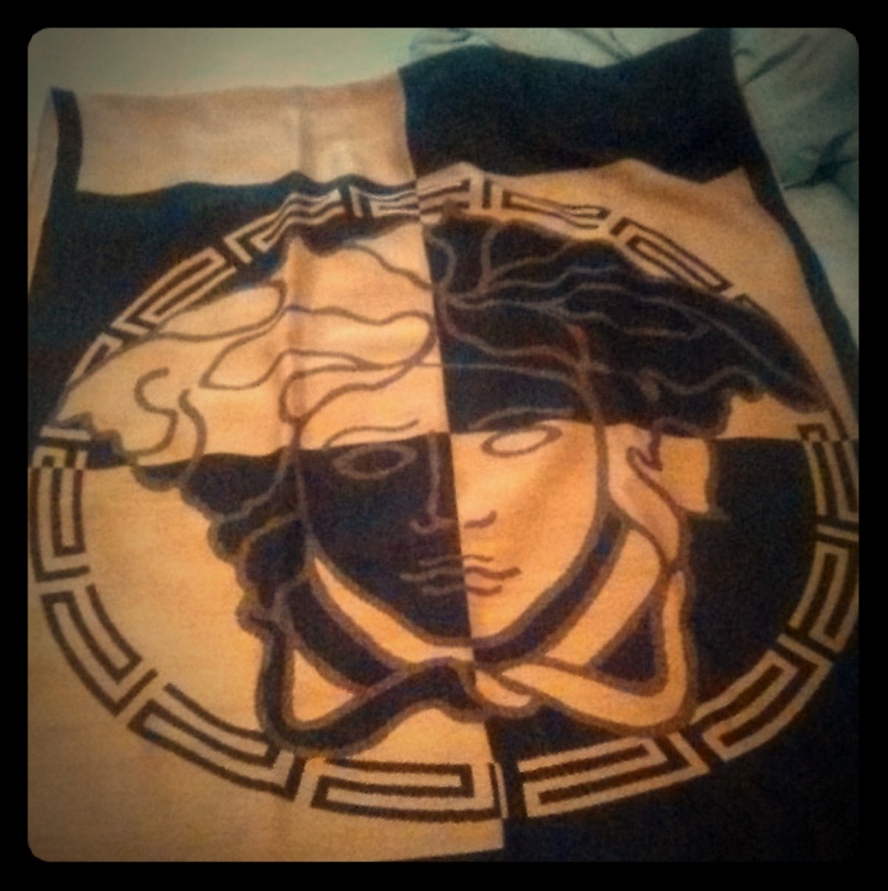 Versace Collection Medusa Ombre brown Wool Scarf